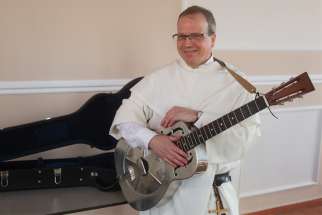 Dominican Fr. Thomas Joseph White, co-founder of the U.S.-based bluegrass band The Hillbilly Thomists.