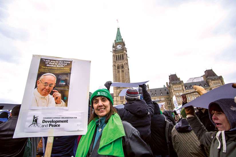 Carroll Woods of Ottawa was one of 25,000 who marched on Parliament Hill Nov. 29 calling for real action on climate change.