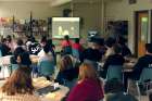 Students at Canadian Martyrs Catholic School in Mississauga, Ont., screen films entered in the regional film festival.
