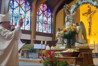 Our Lady of the Cape is blessed by Bishop J. Fred Colli at St. Patrick’s Cathedral in Thunder Bay, Ont., in 2022.