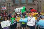 Some of the thousands of students who were pulled from class by their parents May 4 join a protest outside Queen’s Park against the province’s new sex-ed curriculum.