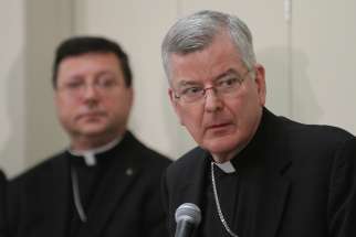 Then-Archbishop John C. Nienstedt, right, addresses the media alongside then-Auxiliary Bishop Lee A. Piche at a 2015 news conference announcing that the Archdiocese of St. Paul and Minneapolis had filed for Chapter 11 Reorganization. in January 2014, Archbishop Nienstedt, then the leader of the Archdiocese of St. Paul and Minneapolis, charged his subordinates with investigating allegations of sexual misconduct that had been made against him.