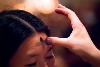 A cross is marked on the forehead during Ash Wednesday, which marks the start of the Lenten season. The ashes symbolize both our mortality and the need for penance.