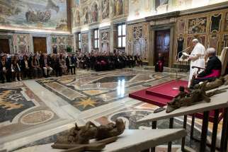 Pope Francis leads an audience with participants of an international meeting of schools, movements and associations of the new evangelization at the Vatican Sept. 21, 2019. The pope said the church should be more concerned with welcoming those who are far from the church rather than defending its good name.