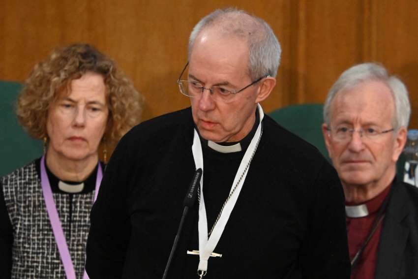 Anglican Archbishop Justin Welby attends the General Synod 2023 in London Feb. 9.