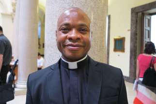 Father Dominic Nnoshiri, a member of the Spiritans&#039; southeast Nigeria province, pictured in Rome June 14, completed specialized studies in safeguarding children from abuse. The program, run by the Center for Child Protection at the Pontifical Gregorian University, helps staff from the world’s dioceses, bishops&#039; conferences, religious orders and other church bodies improve their child protection efforts. 