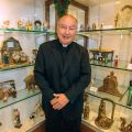 Fr. Gregory Ace, pastor of St. Padre Pio parish in Kleinburg, Ont., stands with part of his 1,300-strong crèche collection. It is becoming so large that Ace is looking for a new home for his collection.