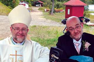 Montreal Auxiliary Bishop Thomas Dowd with his brother Chris, who last month succumbed to ALS. The bishop says his brother decided early in his struggle that he would not let it define his life.