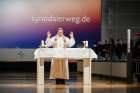 Bishop Georg Bätzing, president of the German bishops&#039; conference, celebrates Mass during the third Synodal Assembly in Frankfurt Feb. 4, 2021.