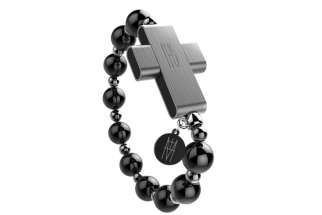 This handout photo shows the Click to Pray eRosary, which is a rosary bracelet that connects to a smartphone application. The high tech rosary was unveiled at a  Vatican news conference Oct. 15, 2019.