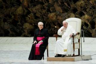 Pope Francis holds the weekly general audience at the Vatican Jan. 11, 2023.