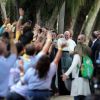 Pope Francis arrives at Quinta da Boa Vista park, where he heard the confessions of five young people attending World Youth Day, July 26 in Rio de Janeiro.