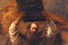 Moses Breaking the Tablets of the Law (1659) by Rembrandt.