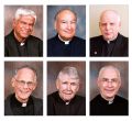 Six priests in the archdiocese of Toronto have been named monsignors or “Honorary Chaplains of His Holiness” by the Pope. Top, left to right: Msgrs. Thomas Kalarathil,  Gregory Ace, Lawrence Bordonaro. Bottom, left to right: Msgrs. John Pilkauskas, John Weber and Paul Zimmer.