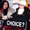 Stephanie Gray, right, executive director of the Canadian Centre for Bio-Ethical Reform, leads a Jan. 28 rally on the University of Toronto campus in protest of the 25th anniversary of the Morgentaler decision. 