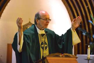 Fr. Bob Kasun celebrates Mass at Edmonton’s St. Alphonsus parish June 19. Kasun has been chosen Toronto’s newest auxiliary bishop.