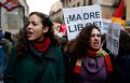 Thousands of people march in Madrid Feb. 8 to protest government legislation to limit abortions. The bill will restrict abortion rights to cases of rape and severe risk to a woman&#039;s physical or mental health.