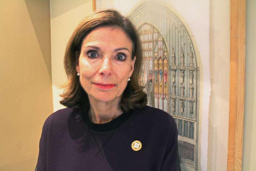 Manon Blanchette, here inside Montreal’s Notre Dame Basilica, is the first woman appointed to head the corporation that administers the downtown basilica.