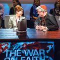 Toronto’s Cardinal Thomas Collins chats with Libby Znaimer, host of The War on Faith, which will run on Vision TV throughout May and June.