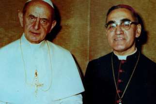 Msgr. Oscar Romero and Pope Paul VI in 1978. 