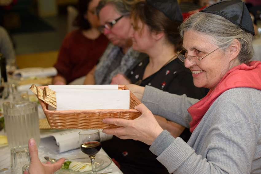 Three dozen Christians, Catholics and Protestants attended the First Narayever’s fifth annual interfaith seder, the traditional meal that opens the eight-day celebration of Pesach or Passover March 217. 