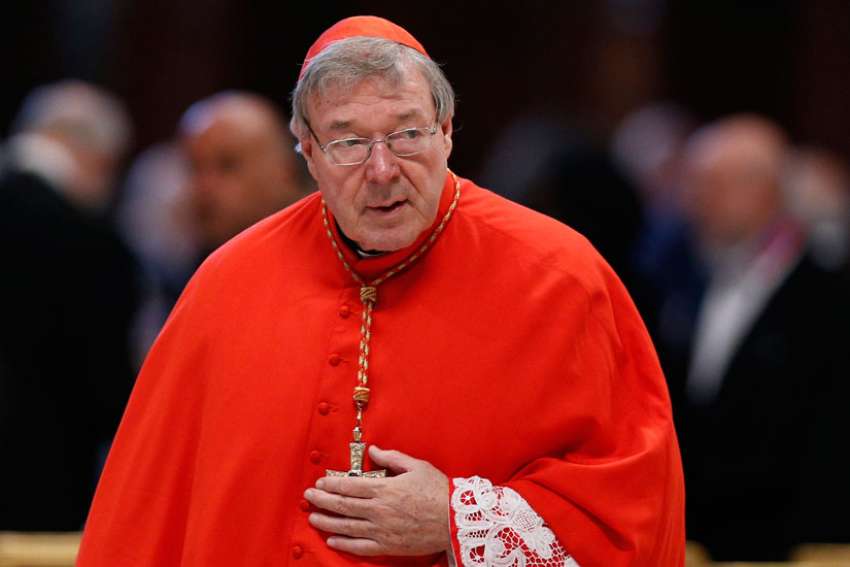 Australian Cardinal George Pell, pictured here at the Vatican in 2015, was questioned by Australian police in Rome regarding accusations of alleged sexual abuse.