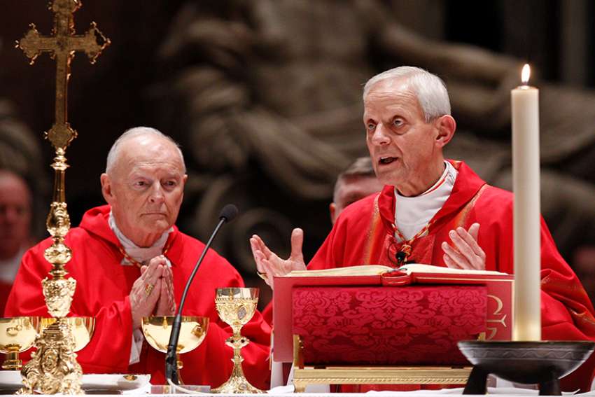 Cardinal Theodore E. McCarrick, retired archbishop of Washington, and Cardinal Donald W. Wuerl of Washington, concelebrate a Mass of thanksgiving in 2010 in St. Peter&#039;s Basilica at the Vatican.