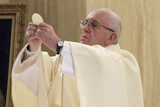 Pope Francis celebrates Mass Sept. 27 in the chapel of the Domus Sanctae Marthae at the Vatican. Scandal is &quot;capable of killing: killing hope, killing illusions, killing families, killing so many hearts,&quot; Pope Francis said.