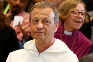 Brother Alois Leser, prior of the Taize ecumenical community in France, is pictured before an encounter at the World Council of Churches&#039; ecumenical center in Geneva in this June 21, 2018, file photo.