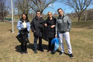 A group of Toronto youth spent their morning cleaning up a local park in celebration of Earth Day. 
