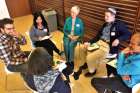 Young people and religious leaders from the Catholic, Muslim and Jewish faiths gather together for the first time at a local interfaith event.