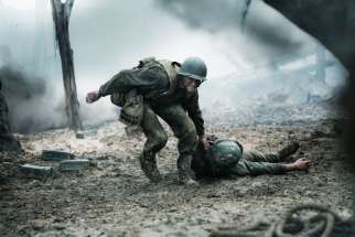 Andrew Garfield stars in a scene from the movie &quot;Hacksaw Ridge.&quot;
