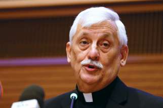 esuit Father Arturo Sosa Abascal, the new superior general of the Society of Jesus, speaks at a press conference in Rome Oct. 18.