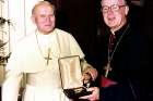 Bishop Sherlock with St. Pope John  Paul II.