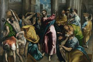 Christ Driving the Money Changers from the Temple, London version, by El Greco