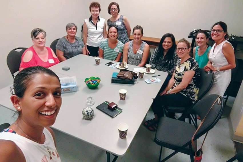 Anna-Lisa Athaide, foreground, with the Moms Group of St. Leo the Great Parish in Whitby, Ont. 