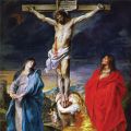 Christ Crucified with the Virgin, Saint John and Mary Magdalene by Sir Anthony Van Dyck. A painting similar to this proved to be a fake.