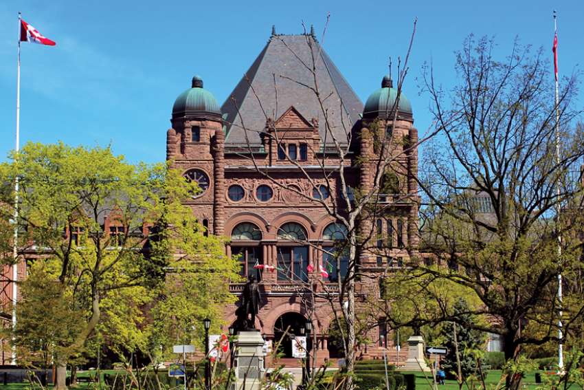 The Ontario Provincial Legislature at Queen’s Park in Toronto.