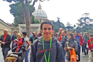 Vincent travelled to Rome during Holy Week last year on an annual school trip organized by Brebeuf College School.