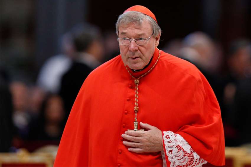 In this 2015 file photo, Australian Cardinal George Pell, prefect of the Vatican Secretariat for the Economy, is seen at the Vatican.