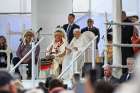 Pope Francis meets with First Nations, Métis and Inuit communities at Maskwacis, Alberta, July 25, 2022. The pope apologized for the church&#039;s role in abuses at Canada&#039;s residential schools.