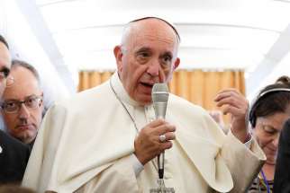 Pope Francis speaks to journalists aboard his flight from Rome to Yerevan, Armenia, June 24. Answering a reporter&#039;s question at the Vatican on July third, the Pope says critics won&#039;t stop him from pursuing his vision for the Church.