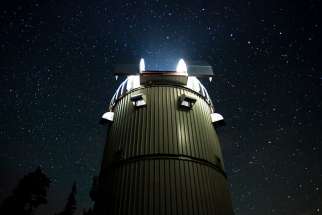 A long exposure at the Vatican Advanced Technology Telescope in southeastern Arizona in 2014. 