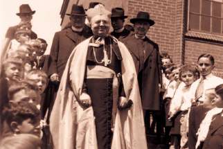 Archbishop James McGuigan at St. David’s School in Toronto in 1939. 