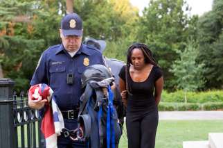 Brittany “Bree” Newsome is arrested after the Confederate flag was removed from a pole at the Statehouse in Columbia, S.C., on June 27, 2015. 