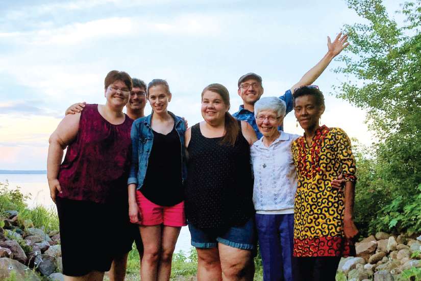 Twyla Lapointe, organizer of World Youth Day at Home, is pictured with fellow pilgrims Paul Lapointe, Jaclyn Bedard, Candice Meidl, Sr. Mary Clare Stack and Anne Ndungu. 