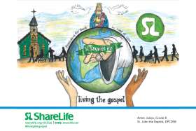 ShareLife held its 12th annual Elementary School Poster Challenge to promote the mission of “Living the Gospel by providing for those in need.” The winner for English schools is Julian Cassar-Scalia, a Grade 8 student at  St. John the Baptist School in Bolton, Ont.