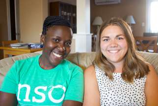 Shannon Moore, right, and Sara Muthee are learning how to live communally in a faith-filled environment. With the support of the Notre Dame sisters, they hope to discern the next stage of their life. 