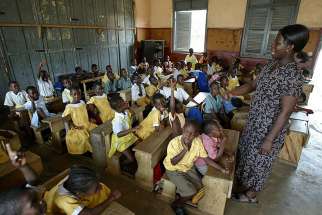 Students at St. Joseph Catholic School in Accra, Ghana, are seen in this 2005 file photo. The government of Ghana has indicated it might return management and supervision of mission schools to religious bodies.