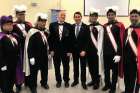 MP Peter Fonseca, fourth from right, with a Knights of Columbus honour guard at the Mass for the relic of St. Francis Xavier at the Mississauga parish named after the saint. 